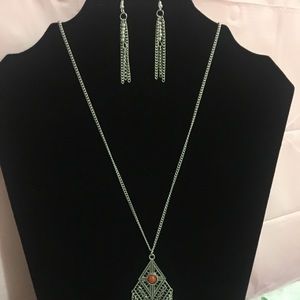 Brand new never used matching earrings & necklace